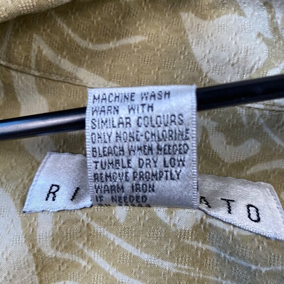 Rinnovato Mens‎ M Floral Beige Short Sleeve Button-Up Hawaiian Shirt - Picture 4 of 8